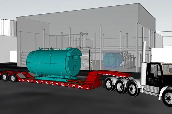 Skid-mounted fuel hot water boiler