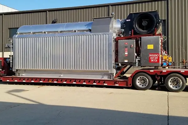 Skid-mounted gas steam boiler