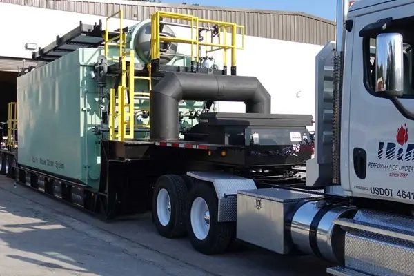 Skid-mounted oil-fired steam boiler