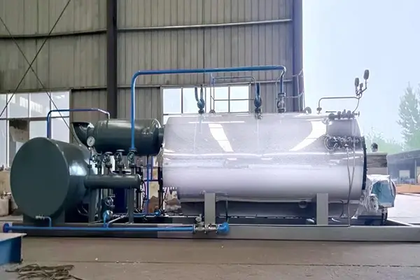 Skid-mounted oil-fired steam boiler