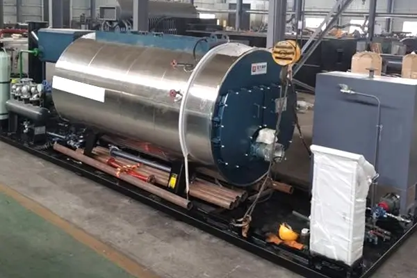 Skid-mounted oil-fired steam boiler